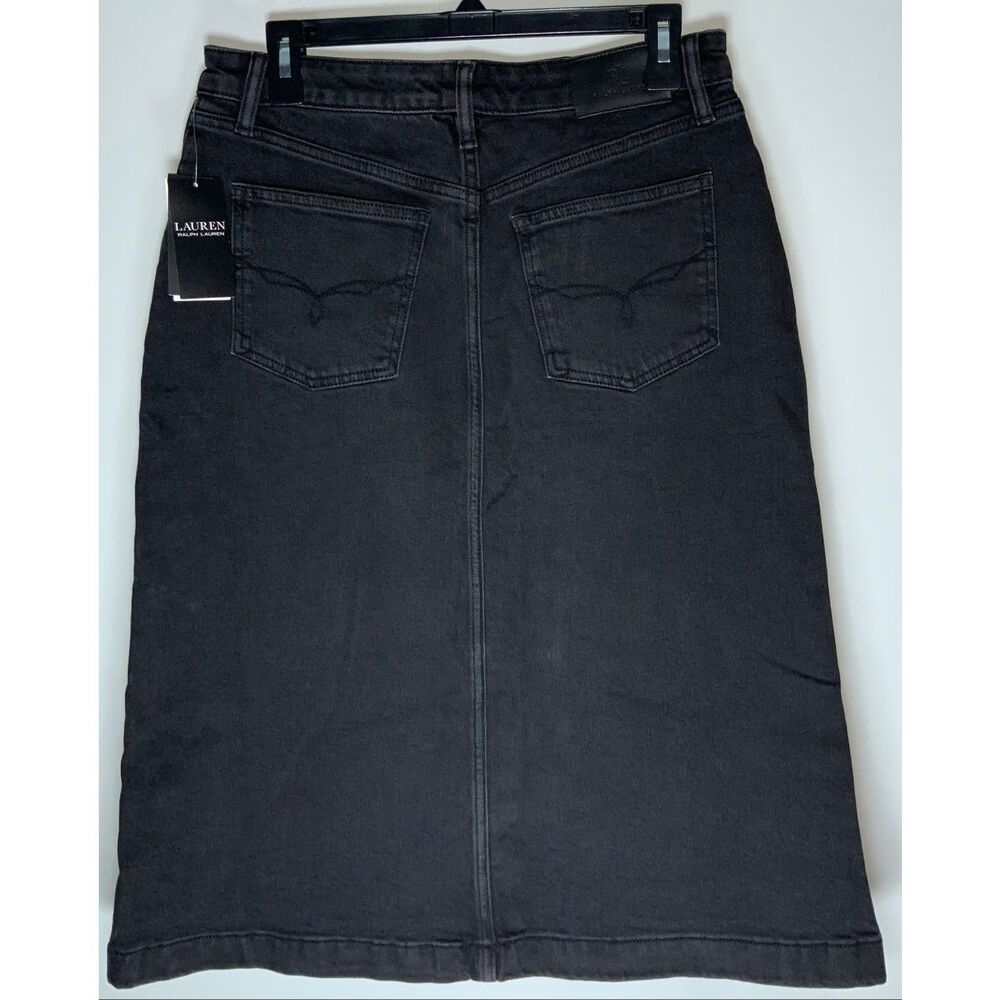 Lauren Ralph Lauren black denim skirt size 6 - Picture 2 of 4